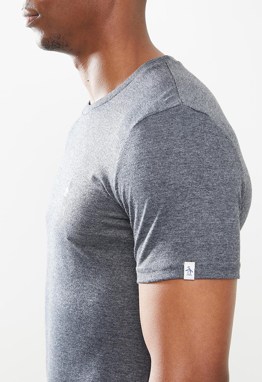 Original Penguin - Embroidered tee - dark charcoal heather