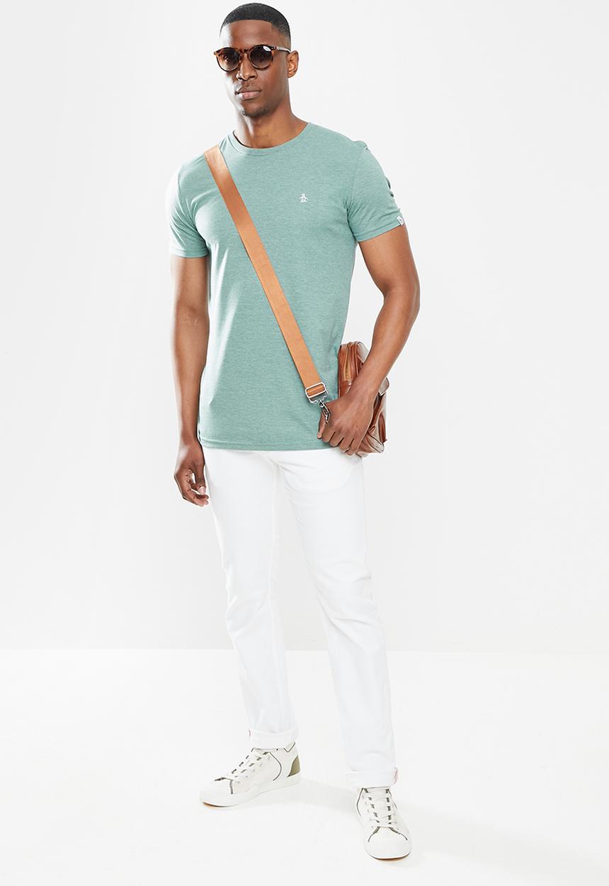 Original Penguin - Embroidered tee - green tint heather
