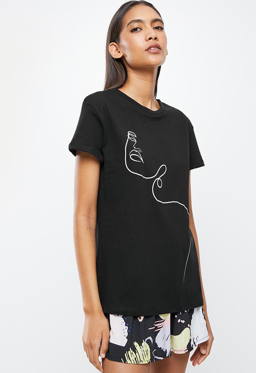 Superbalist - Shorts & tee set - black & white 