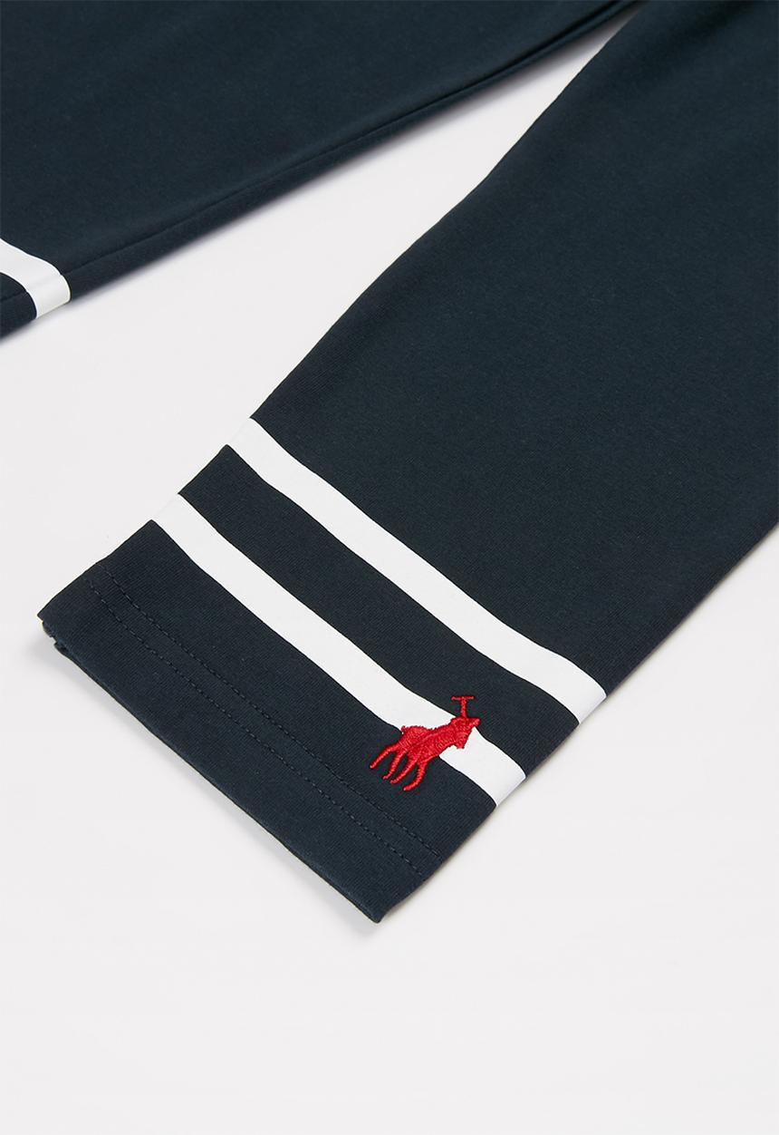 POLO - Girls stephanie striped cropped legging - navy