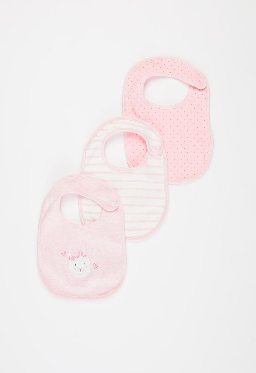 MINOTI - Girls basic 3 pack bibs - pink