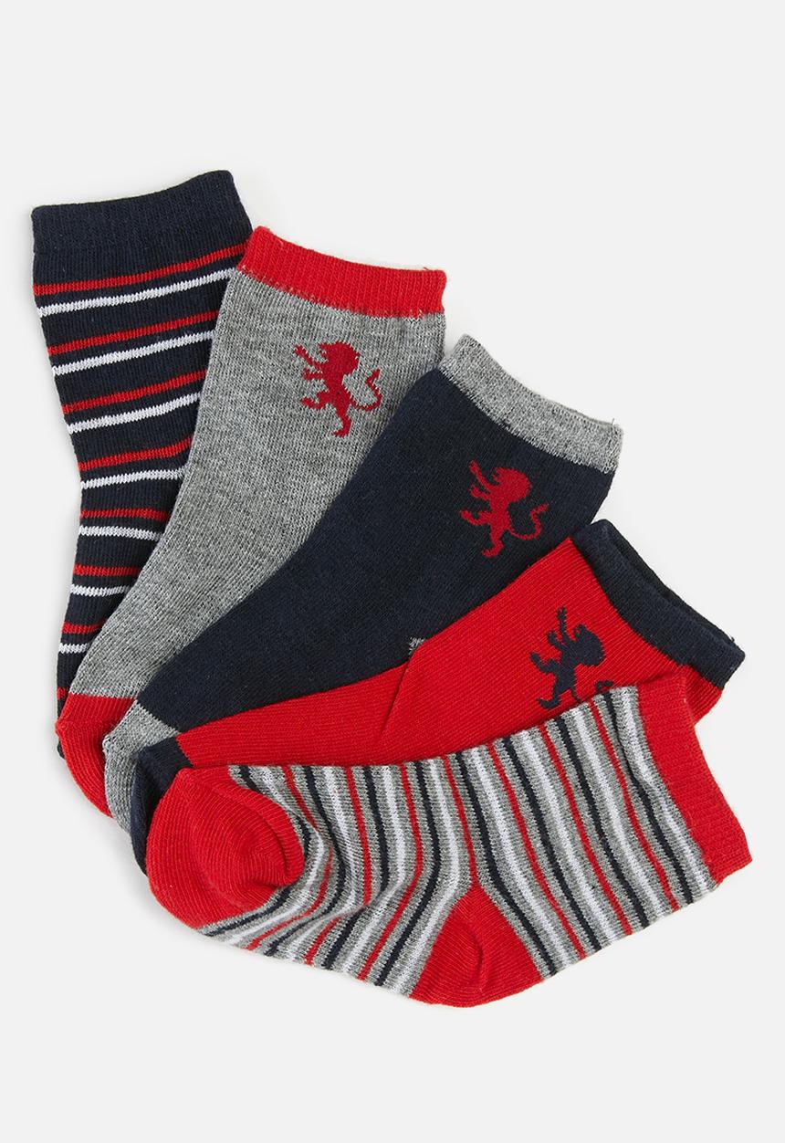 MINOTI - 5 pack lion stripe socks - multi