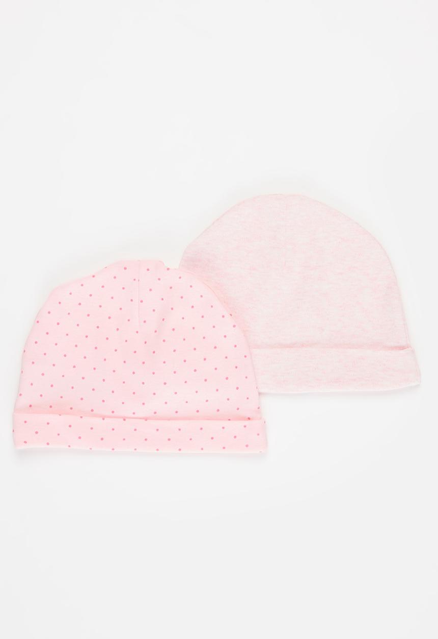 MINOTI - Girls basic 2 pack beanies - pink