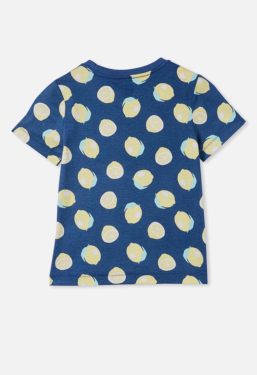 Cotton On - Max short sleeve tee - petty blue/lemon