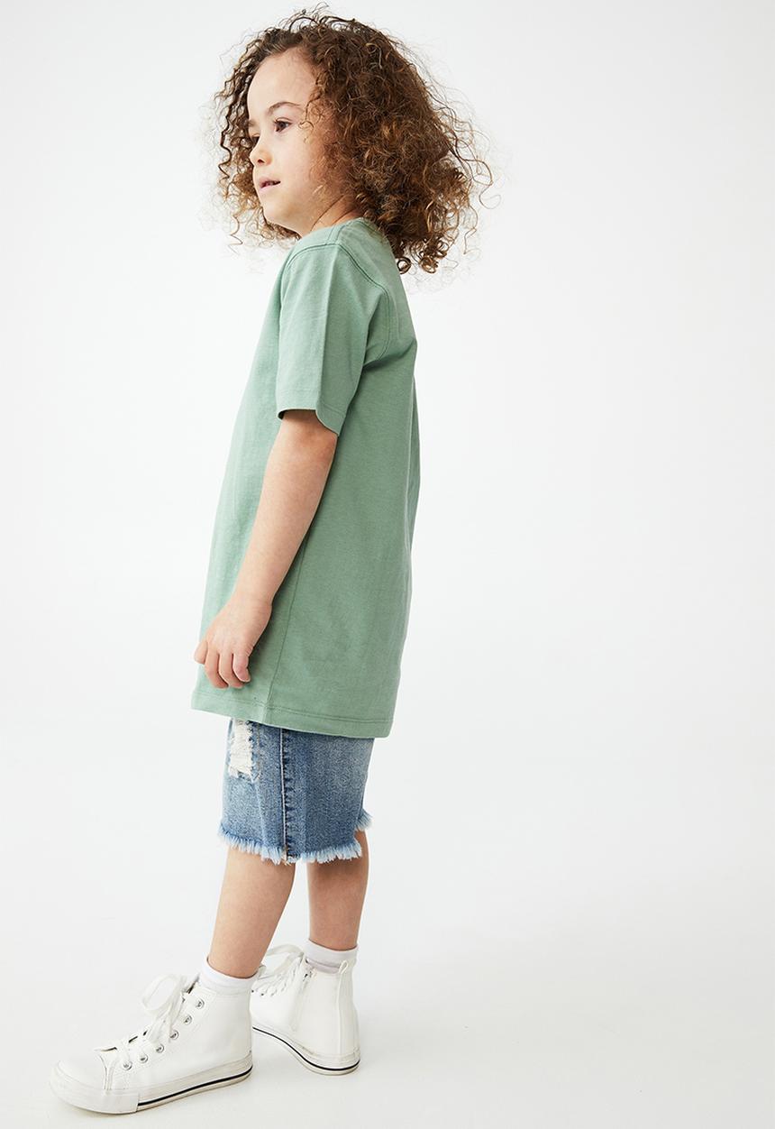 Cotton On - Max skater short sleeve tee - smashed avo/less hate more skate