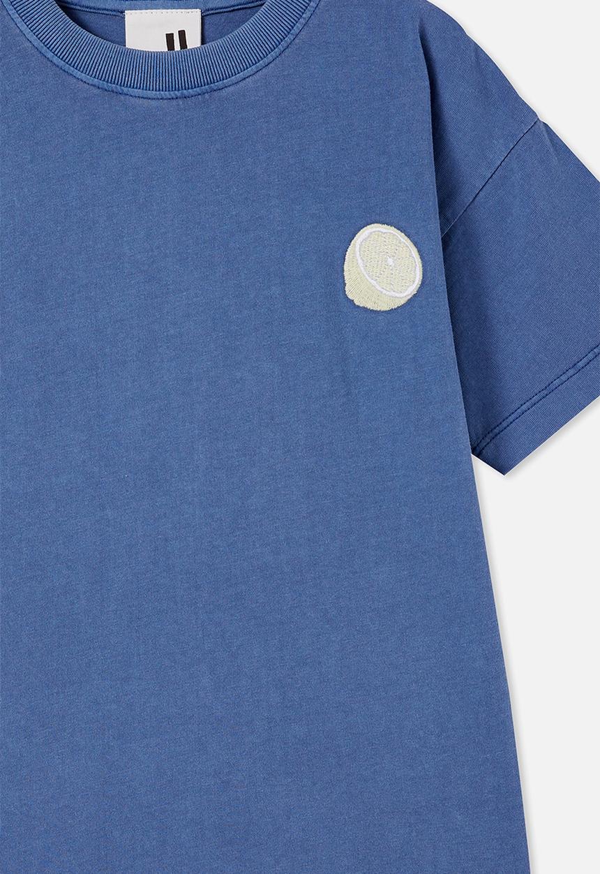 Cotton On - Scout drop shoulder short sleeve tee - petty blue lemon