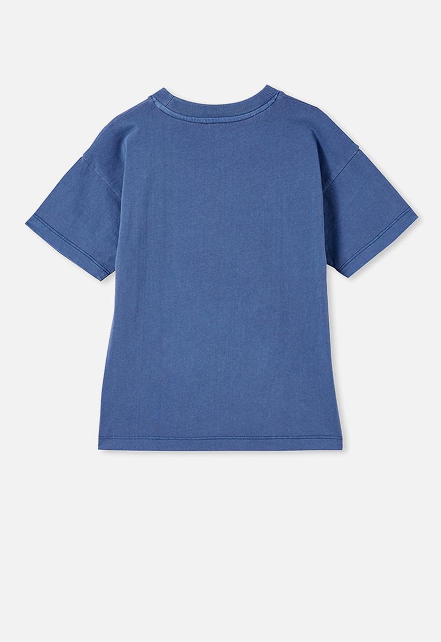 Cotton On - Scout drop shoulder short sleeve tee - petty blue lemon