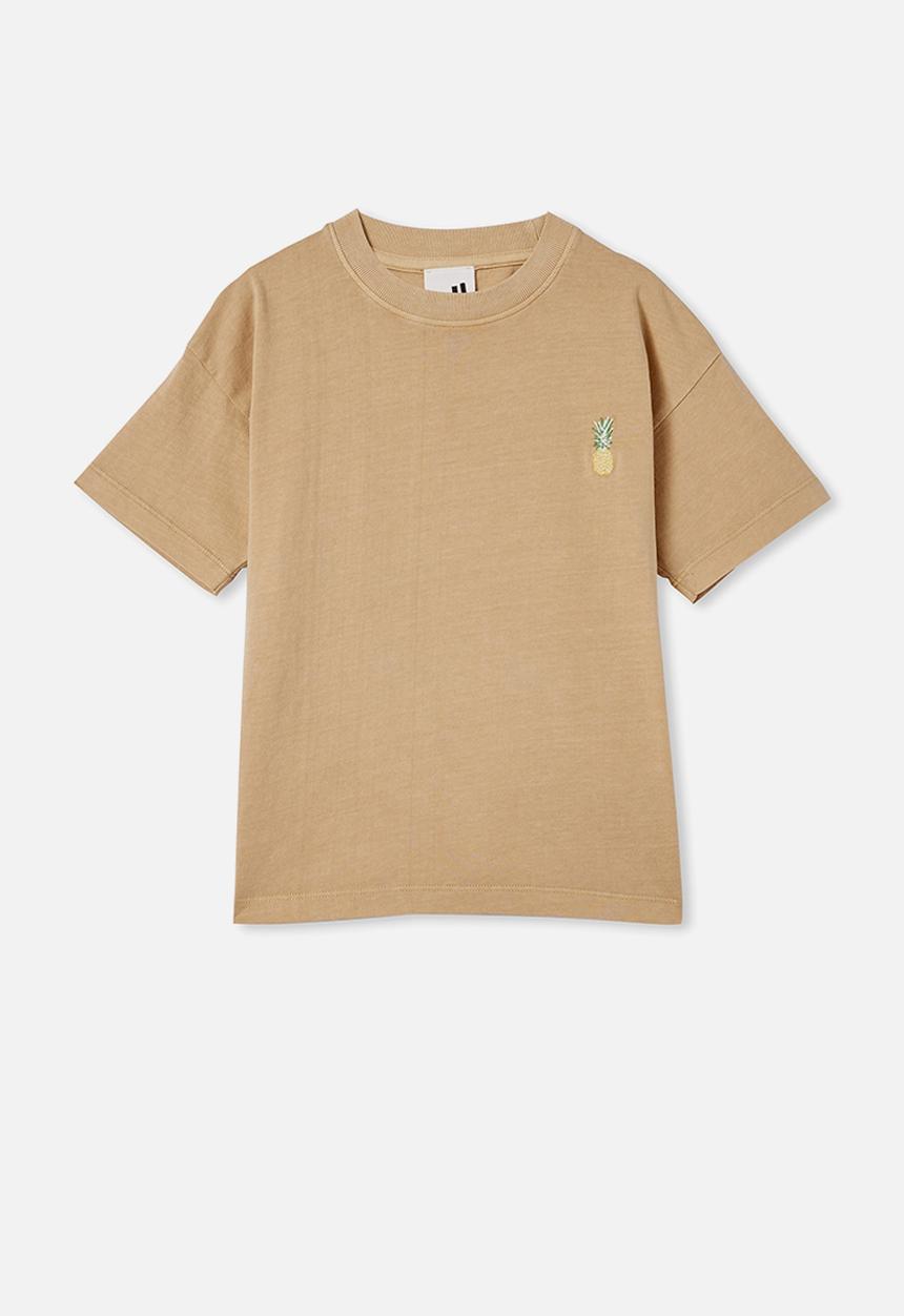 Cotton On - Scout drop shoulder short sleeve tee - semolina pineapple