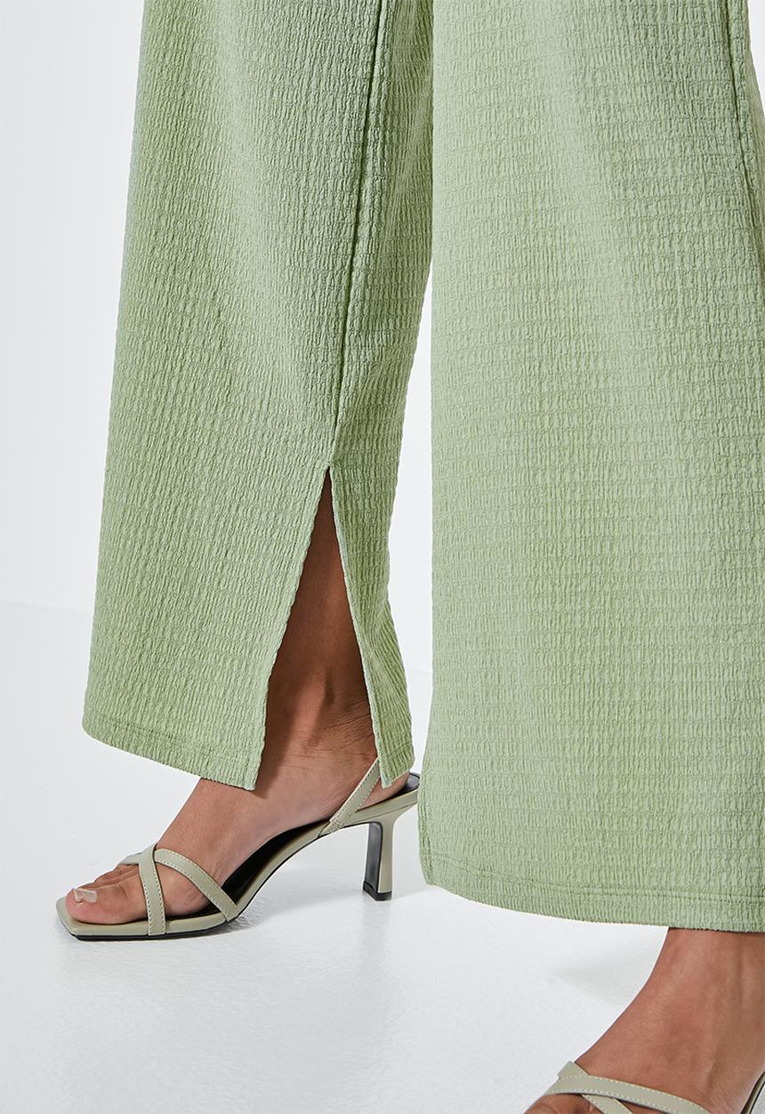 VELVET - Textured knit easy pull on pant - sage
