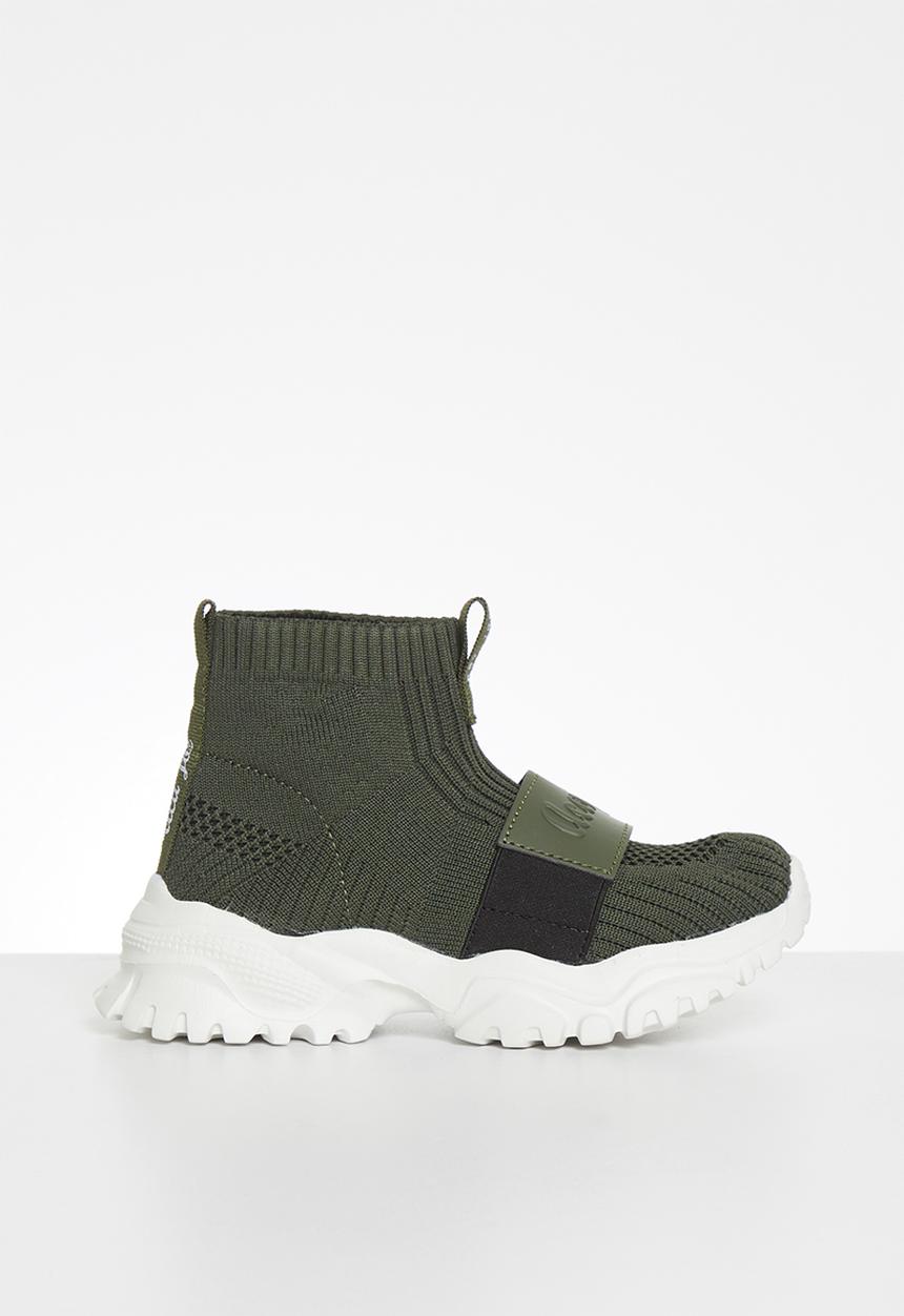 Aca Joe - Boys high cut sock trainers - olive