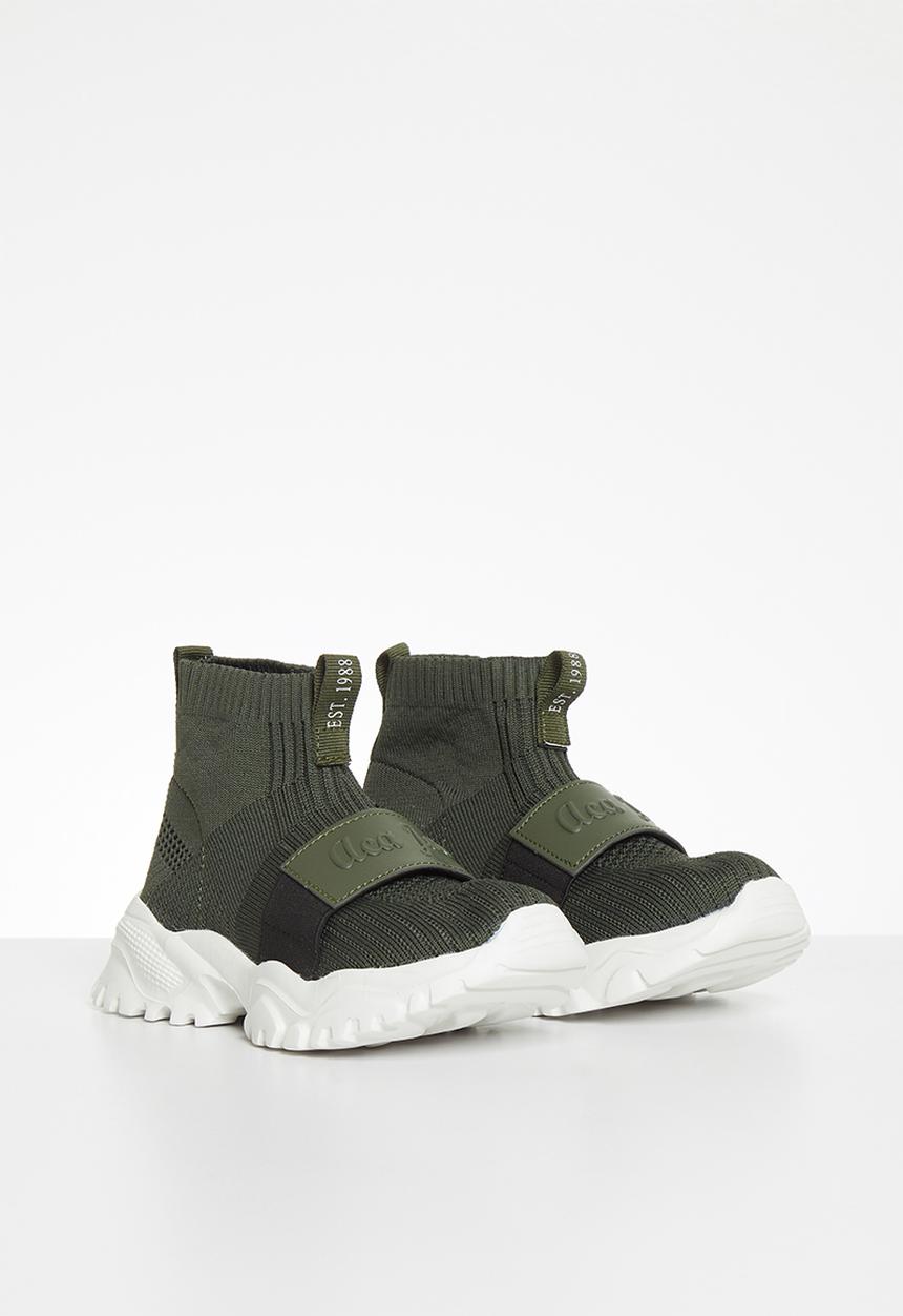 Aca Joe - Boys high cut sock trainers - olive