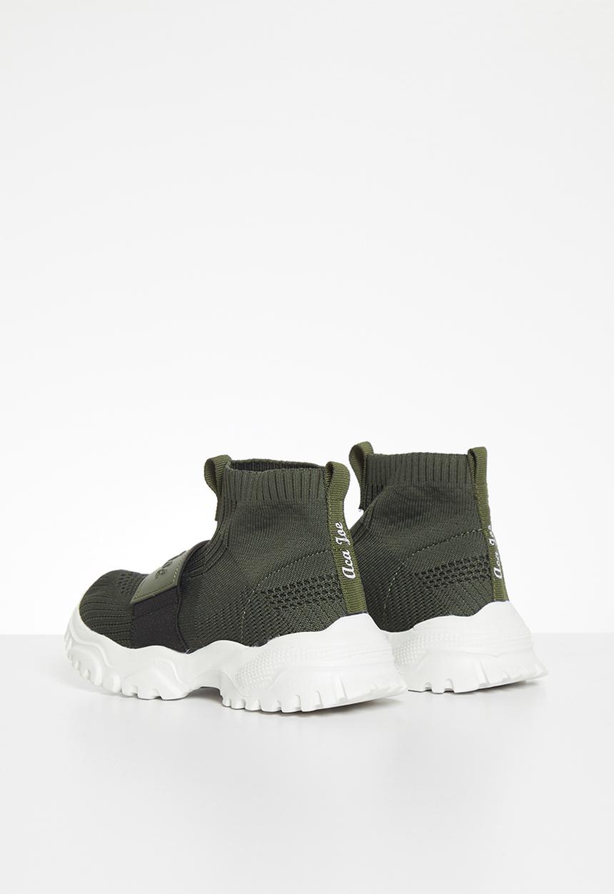 Aca Joe - Boys high cut sock trainers - olive
