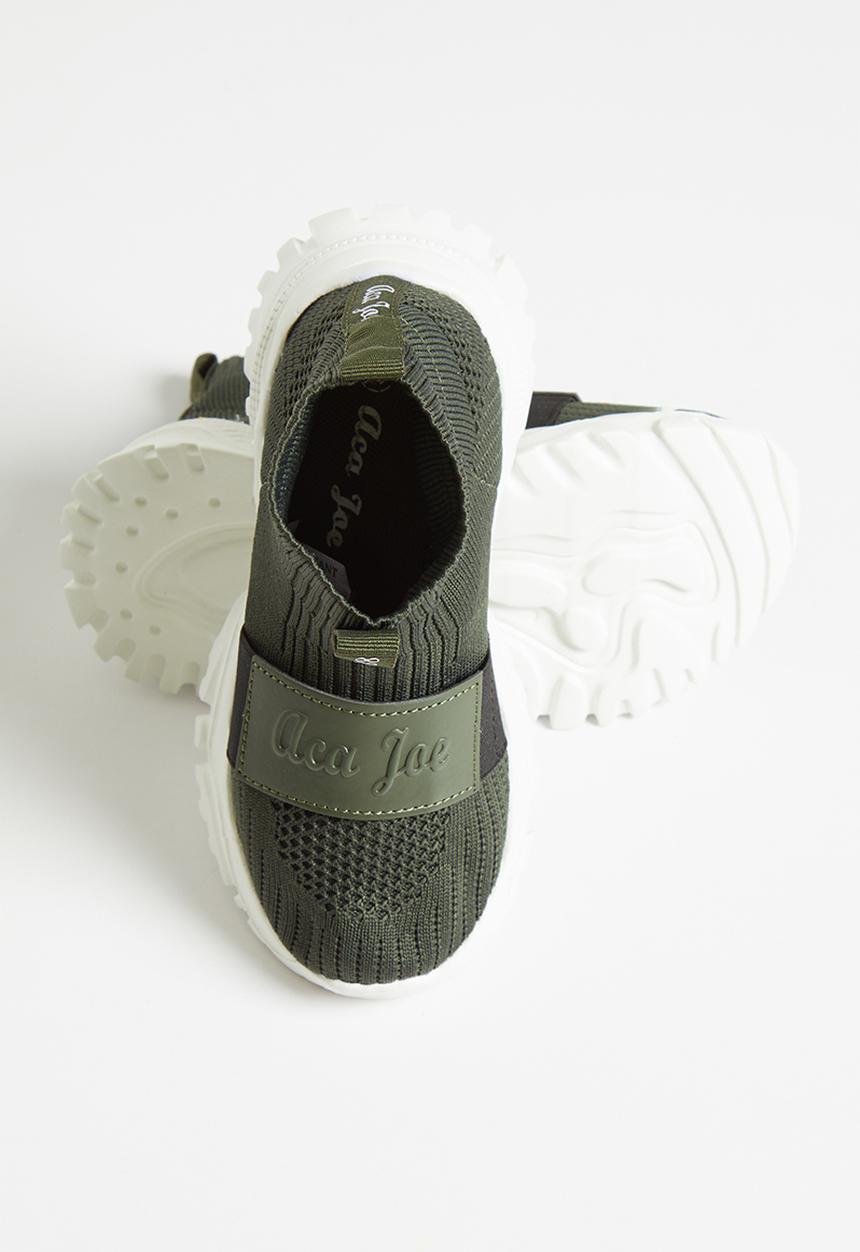 Aca Joe - Boys high cut sock trainers - olive