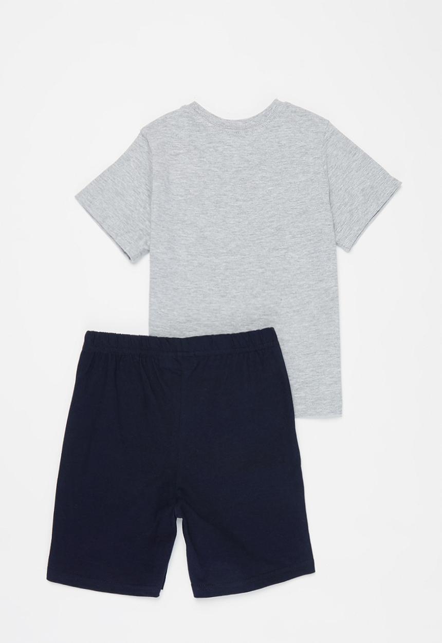 Superbalist - Tee & shorts pj set - grey & blue