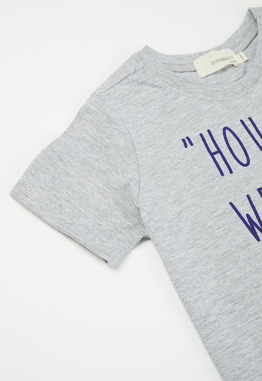 Superbalist - Tee & shorts pj set - grey & blue