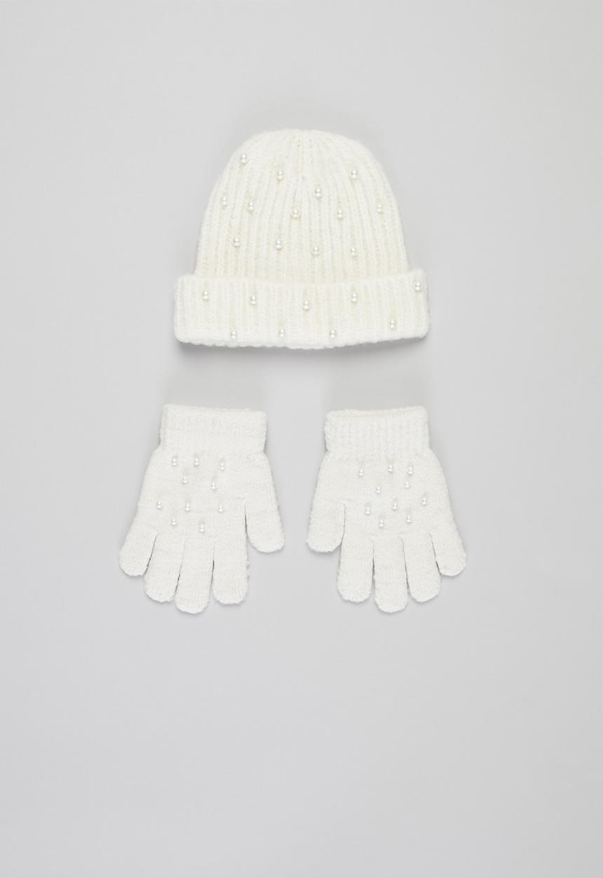 MINOTI - Girls knitted hat & gloves set - cream