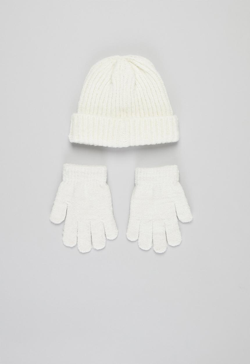 MINOTI - Girls knitted hat & gloves set - cream