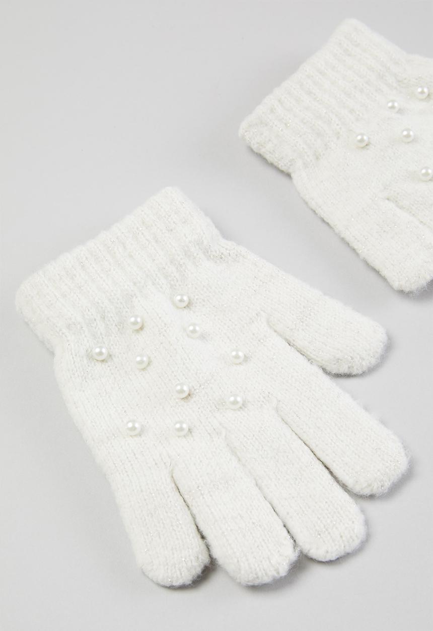 MINOTI - Girls knitted hat & gloves set - cream