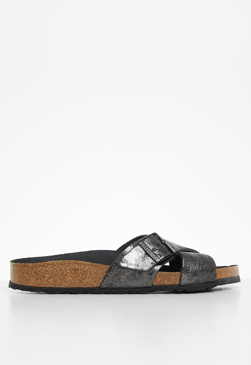 Birkenstock - Siena suede leather narrow - black silver