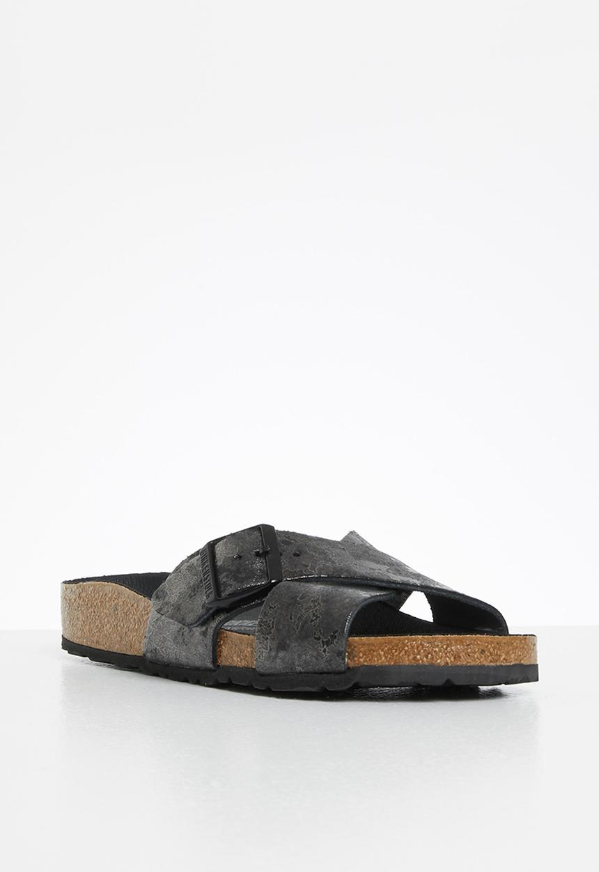Birkenstock - Siena suede leather narrow - black silver