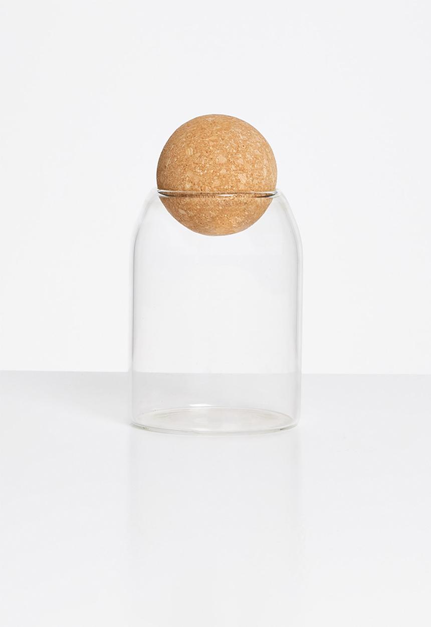Sixth Floor - Akira cork glass storage jars - set of 3