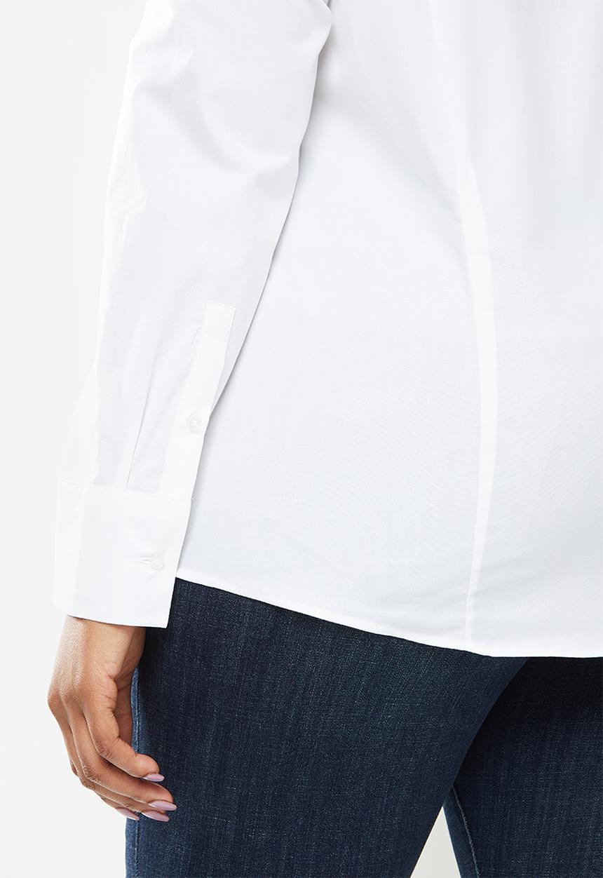 POLO - Plus jamie basic long sleeve shirt - white