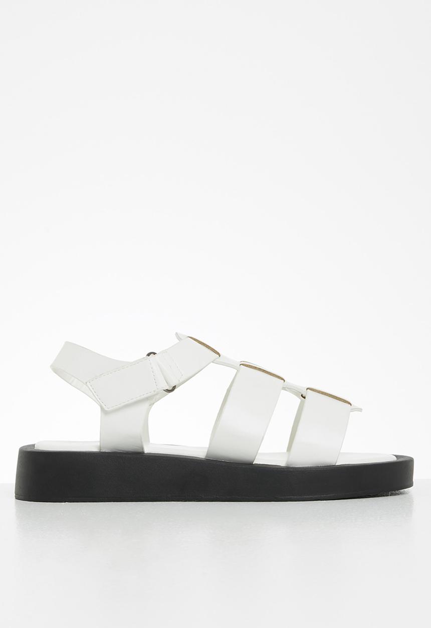 Footwork - Quest gladiator flatform sandal - white