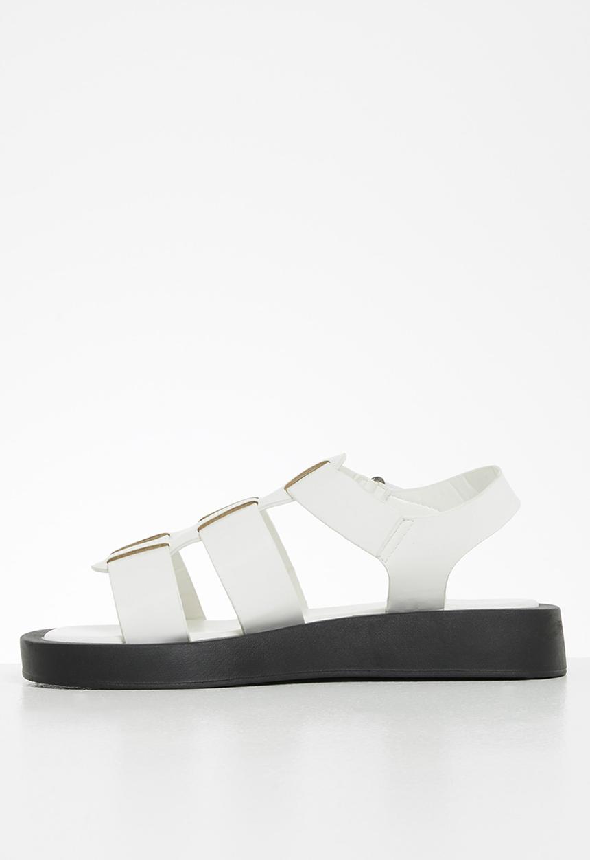 Footwork - Quest gladiator flatform sandal - white