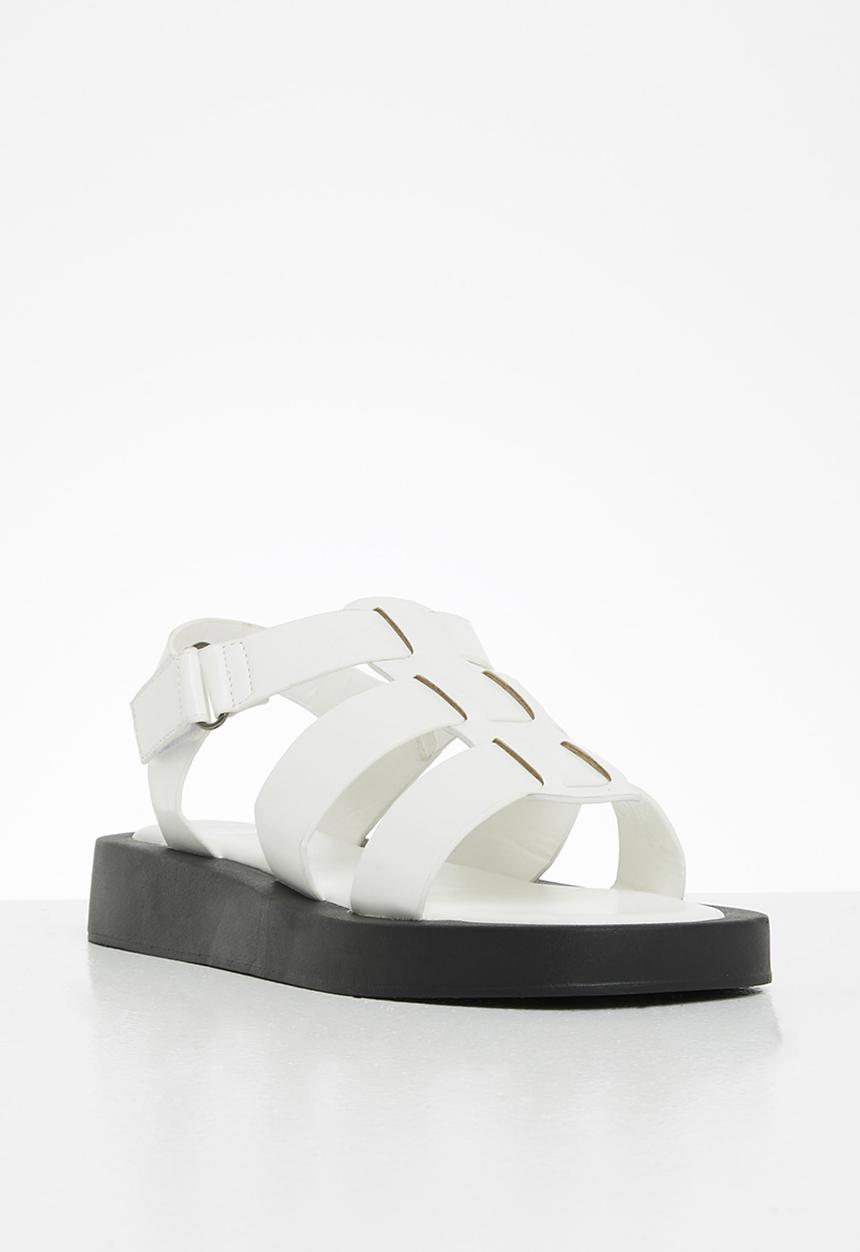 Footwork - Quest gladiator flatform sandal - white
