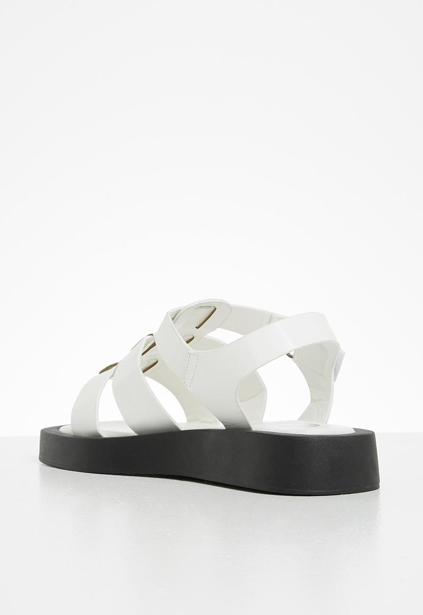 Footwork - Quest gladiator flatform sandal - white
