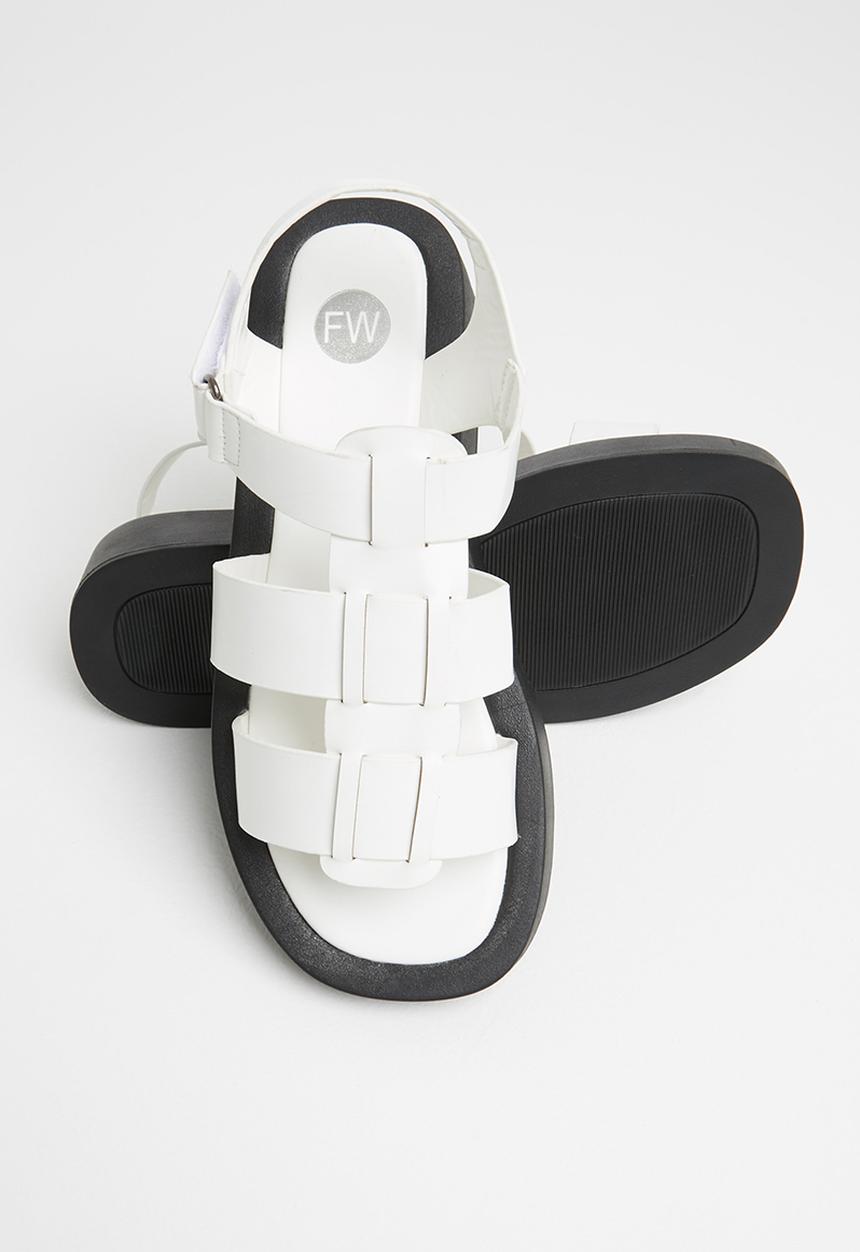 Footwork - Quest gladiator flatform sandal - white