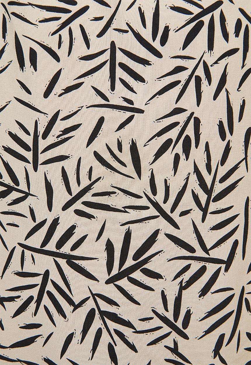 edit Plus - Longline collar shirt - bamboo print