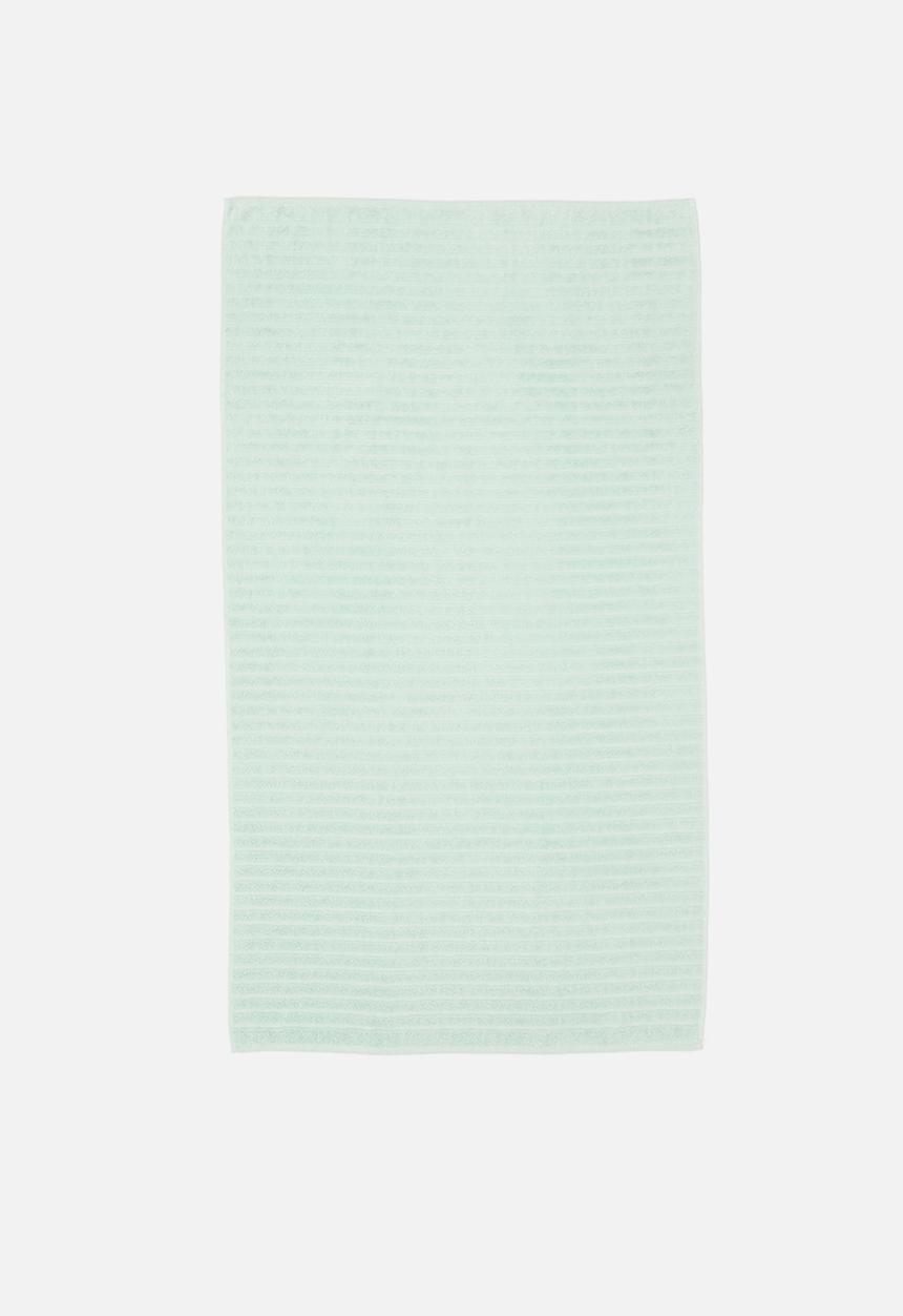 Sixth Floor - Ribbed zero twist woven towel - duck egg blue