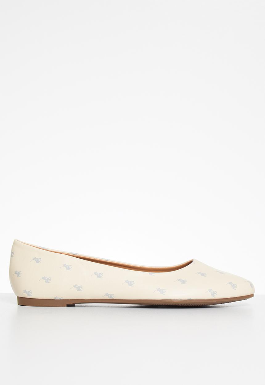 POLO - Brenda monogram ballet pump - off white