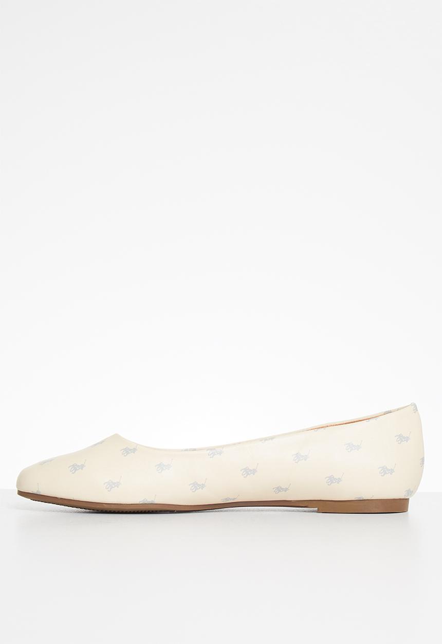 POLO - Brenda monogram ballet pump - off white