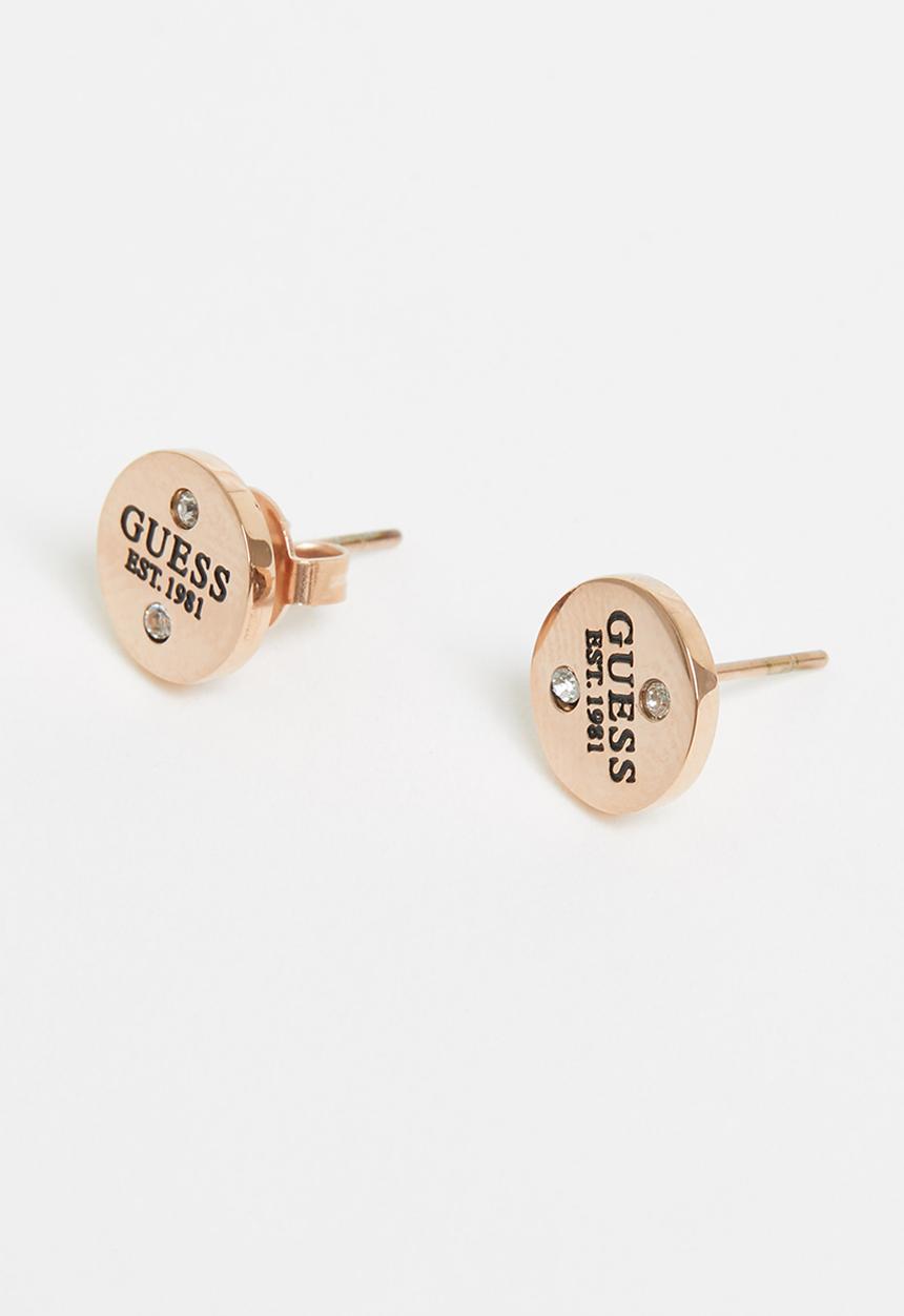 GUESS - L.a.round logo stud earrings rose20 - rose gold