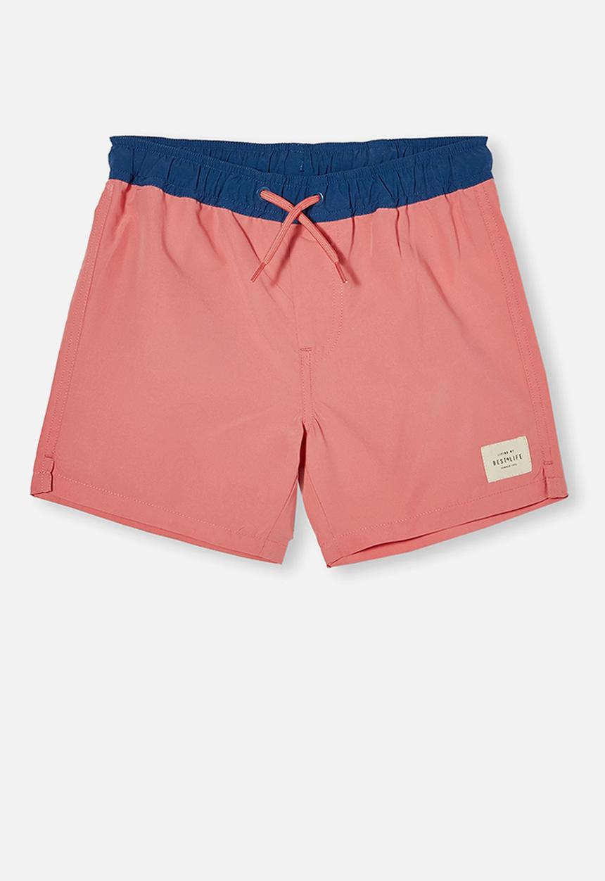 Cotton On - Bailey board short - retro coral & petty blue wb