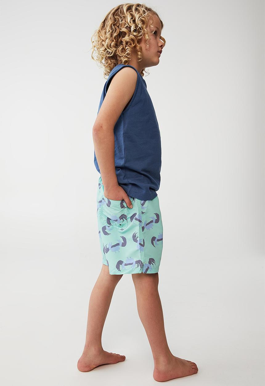 Cotton On - Bailey board short - mint breeze/crab
