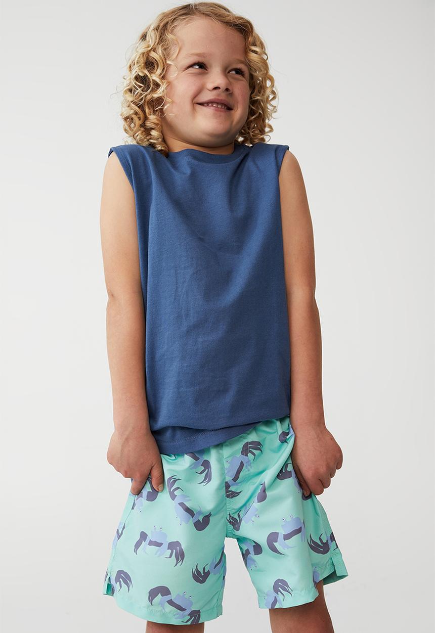 Cotton On - Bailey board short - mint breeze/crab