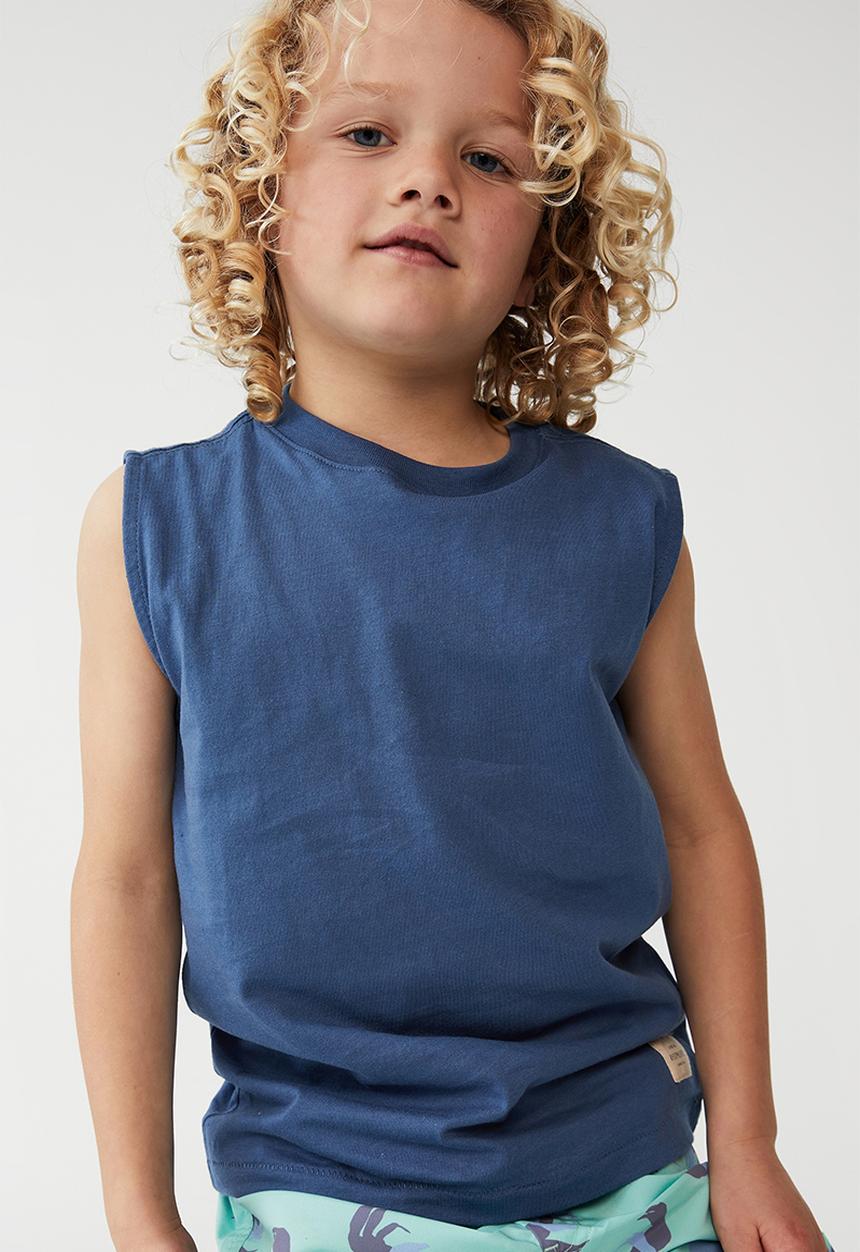 Cotton On - Otis muscle tank - petty blue