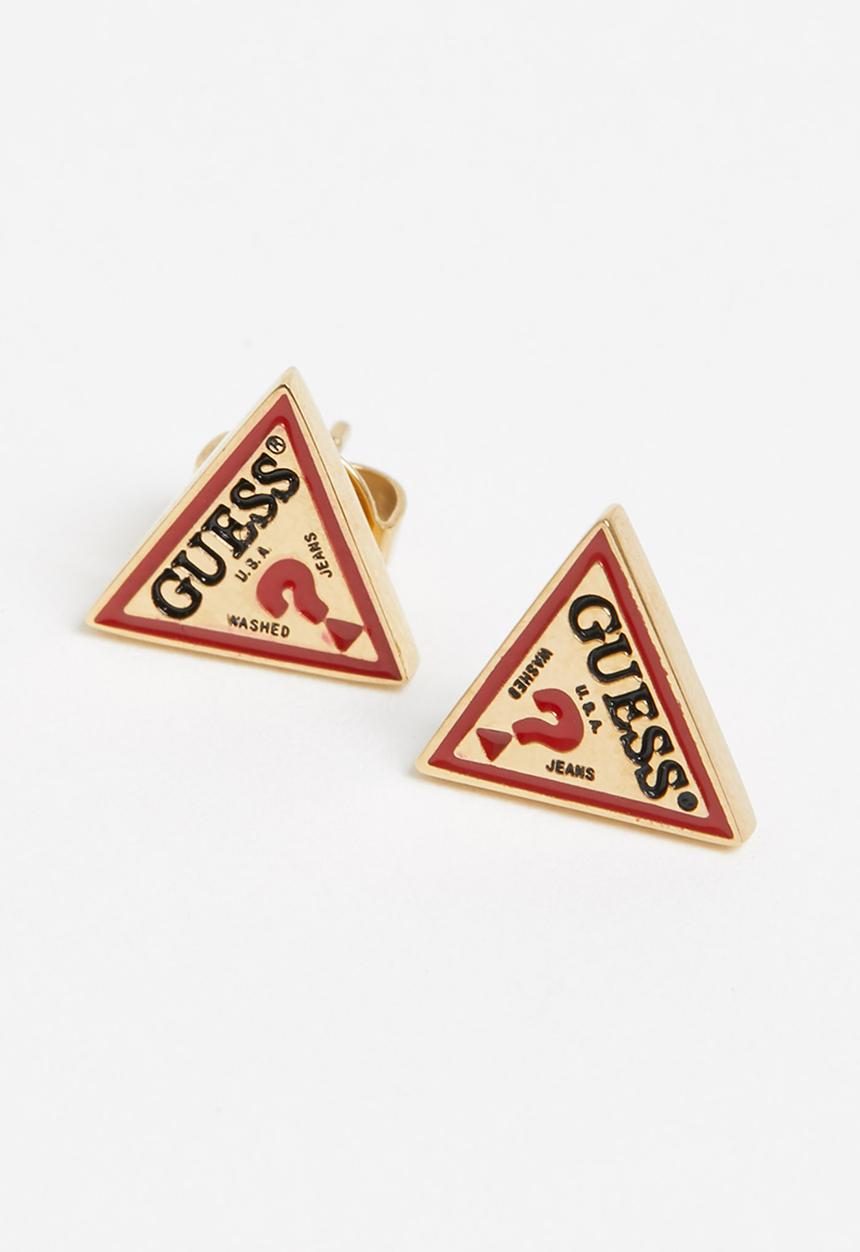 GUESS - La guessers triangle stud earrings gld f19 - gold