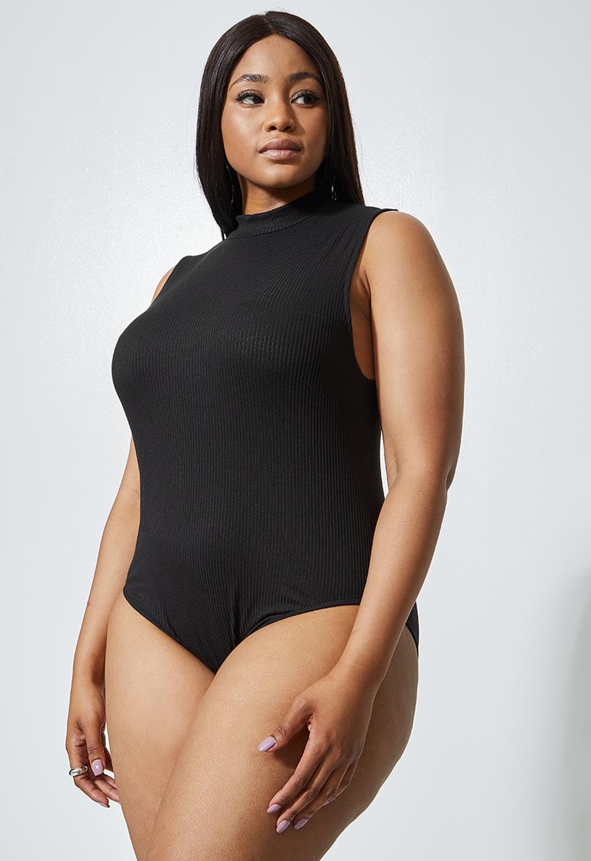 Superbalist - 2 pack funnel cut away bodysuit - black & white