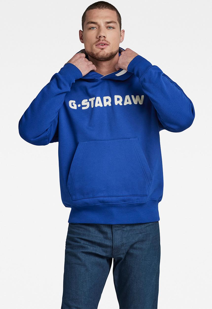 G-STAR - Snoop logo sweat hudson - blue/white