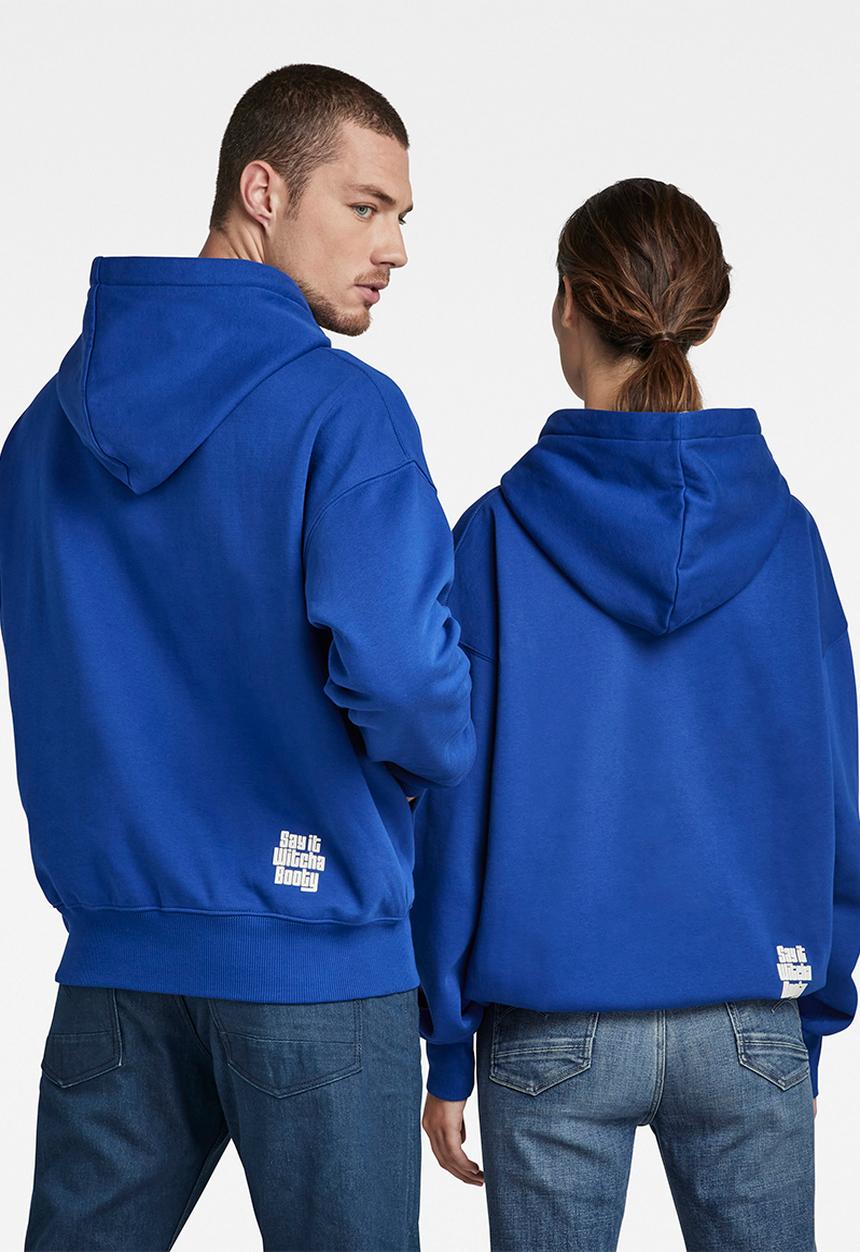 G-STAR - Snoop logo sweat hudson - blue/white