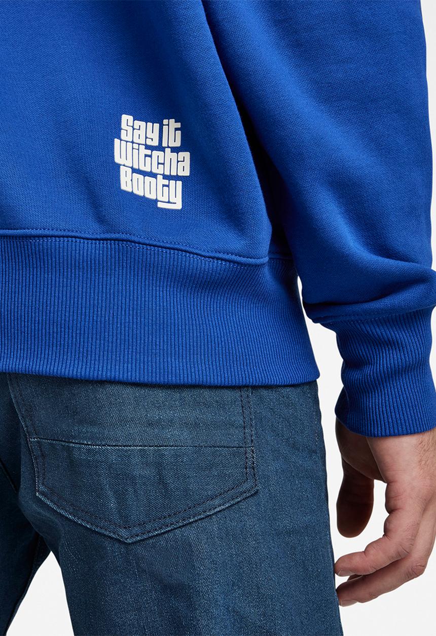 G-STAR - Snoop logo sweat hudson - blue/white