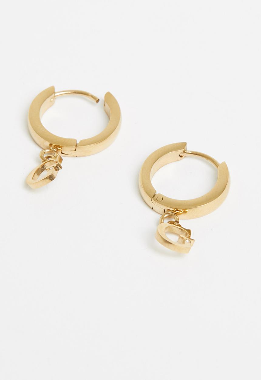 GUESS - Miniature g charm&crystal huggies gld20 - rose gold 