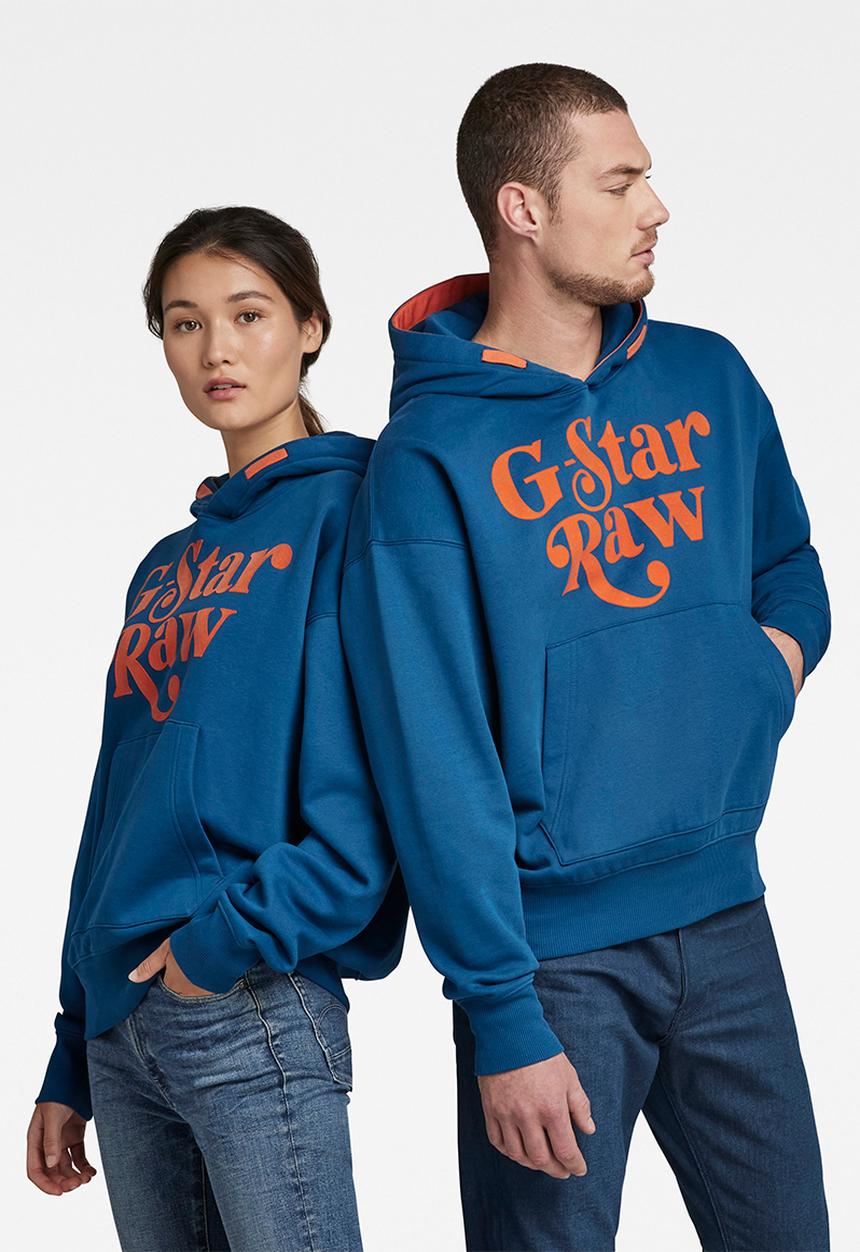 G-STAR - Premium core oversized hdd sw - galaxy fisher/ acid orange