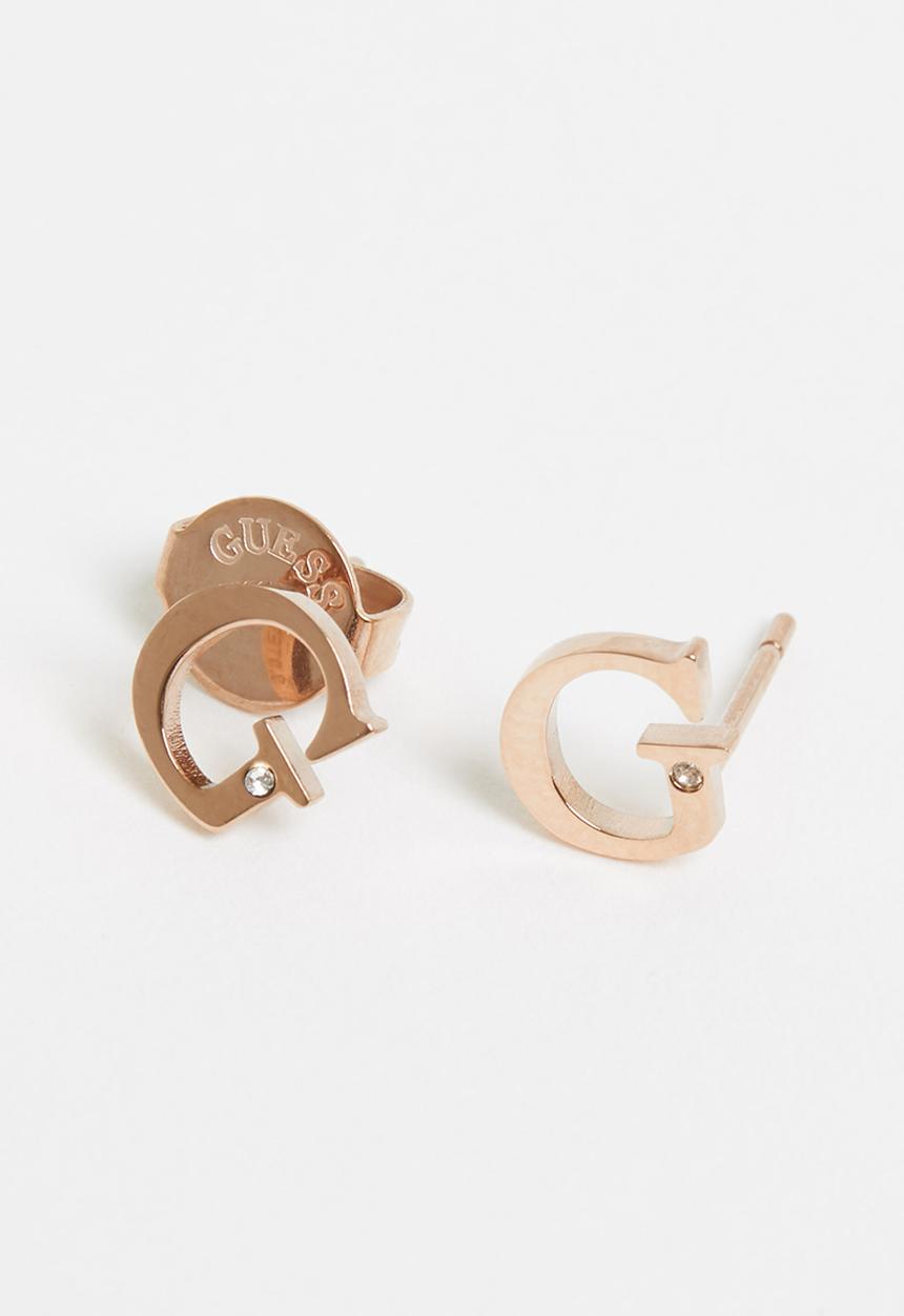 GUESS - Miniature g logo crystal stud rose20 - rose gold