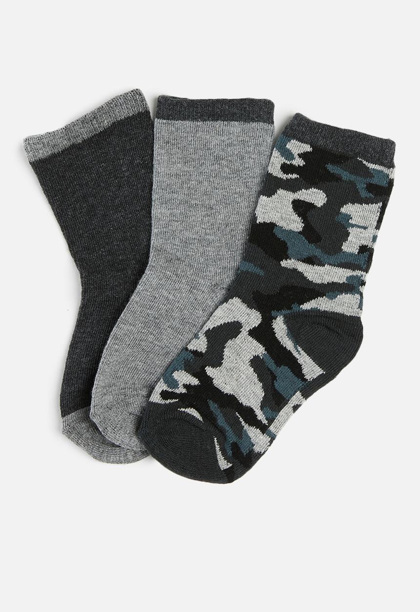 MINOTI - Boys 3 pack camo socks - multi