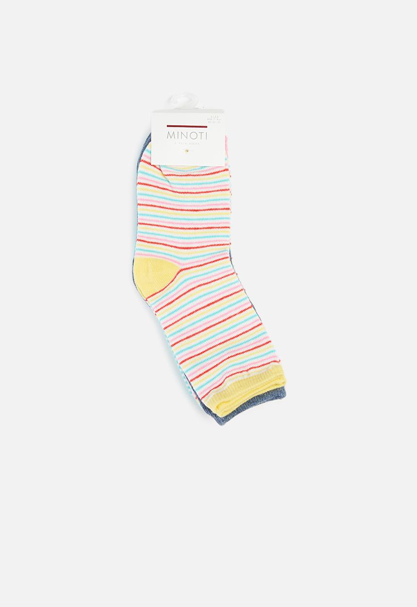 MINOTI - Girls 5 pack unicorn stripe socks - multi